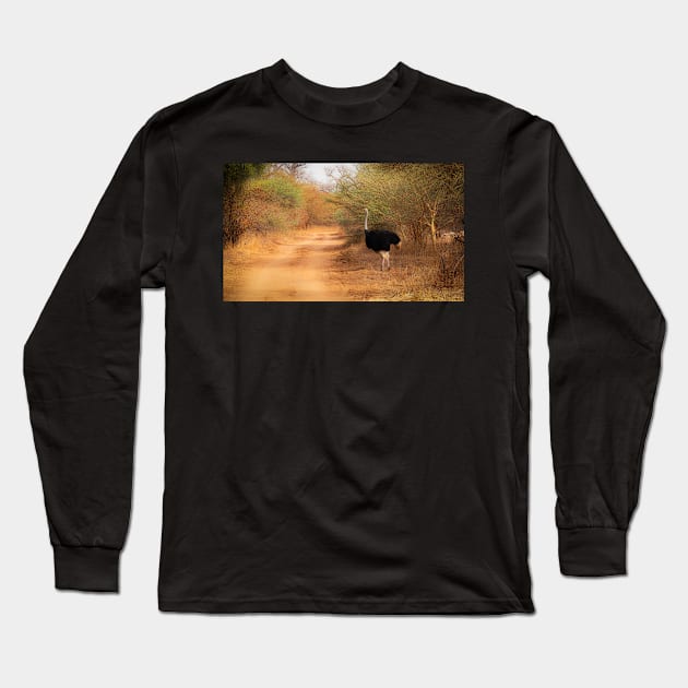 Ostrich Long Sleeve T-Shirt by Graz-Photos